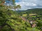 Obersteinbach in the Palatinate Forest, Vosges du Nord a nature reserve. France, Grand Est. Art Print